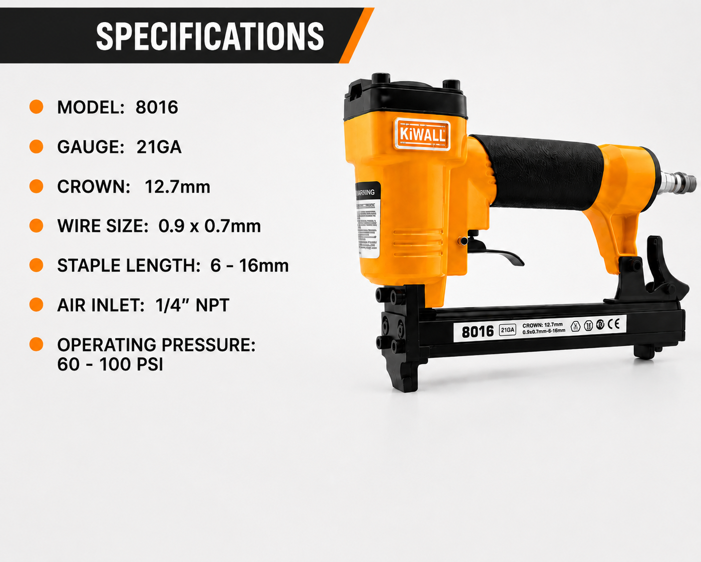 Professional Pneumatic Upholstery Stapler Gun – 80 Series Air Stapler 6-16mm for Furniture & Mattress Work