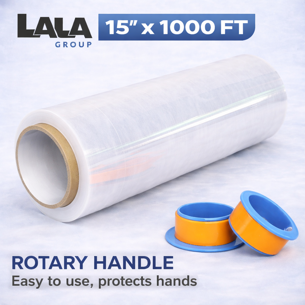 Clear Stretch Wrap Industrial Strength 15" x 1000 Ft - 80 Gauge Thick - Clear Plastic Cling, Stretch Film Rolls for Packaging Moving Packing Pallets (Copy)